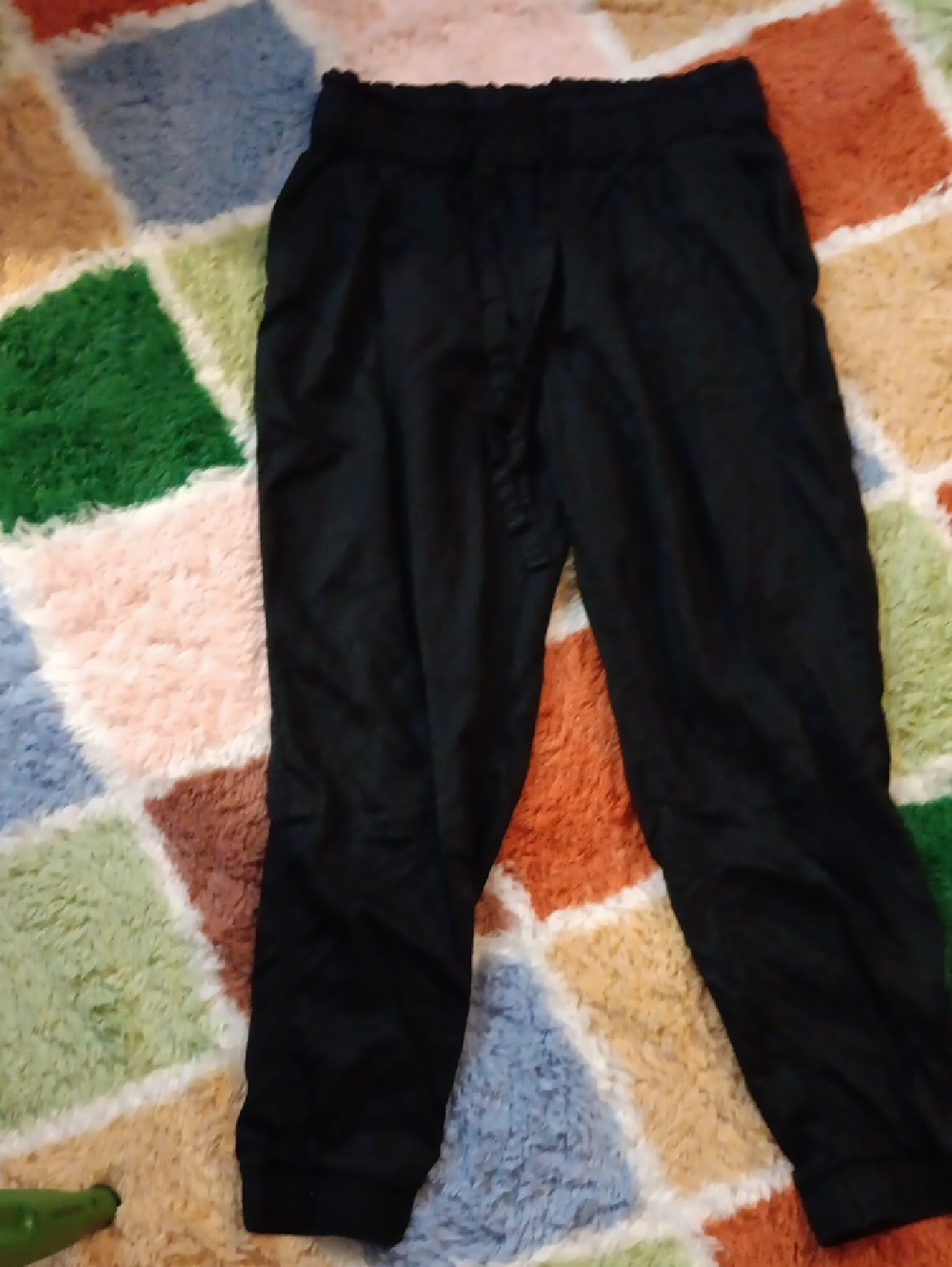 SO Black High-Rise Joggers with Paperbag Waist with Drawstring